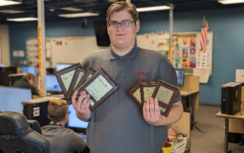 Levi Miller who placed in several competition categories at the Business Professionals of America Regional competition poses for a photo