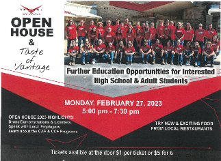 Vantage Hosts Open House / Taste of Vantage in February 