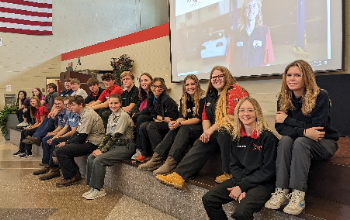 Vantage students prepare to help visiting sophomores explore two out of the 18 programs at Vantage.