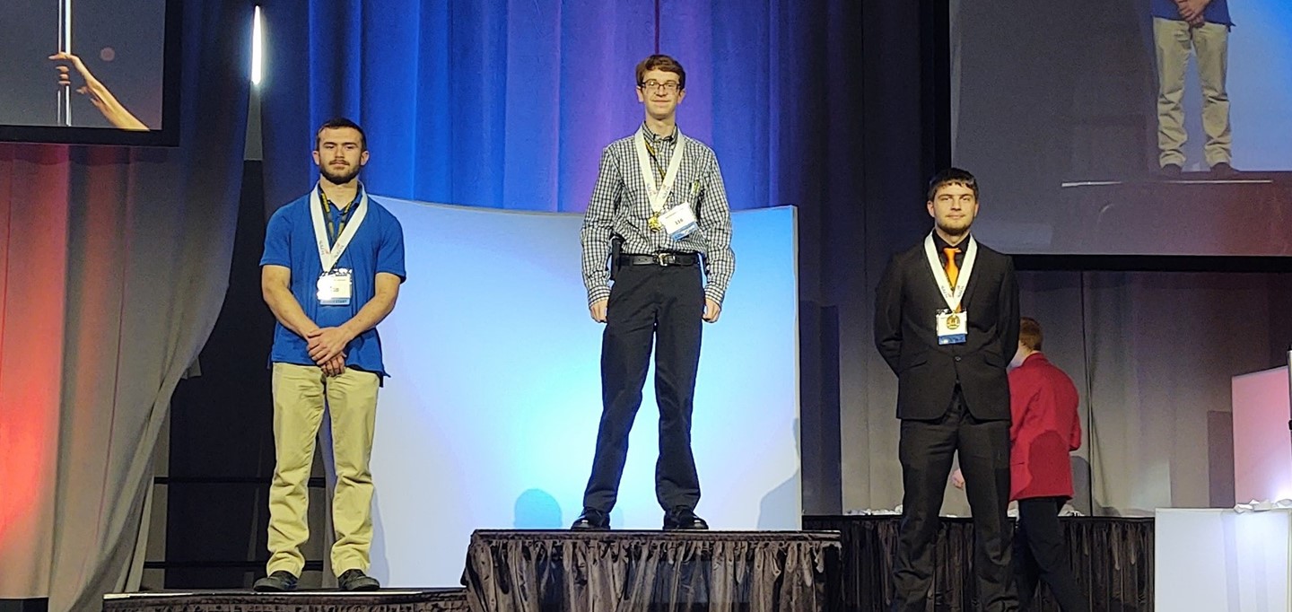Vantage Construction Equipment Technology students receiving gold and bronze at State SkillsUSA competition.